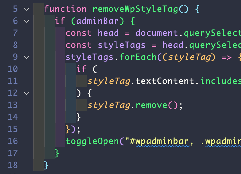 Screenshot showing how indent rainbow looks