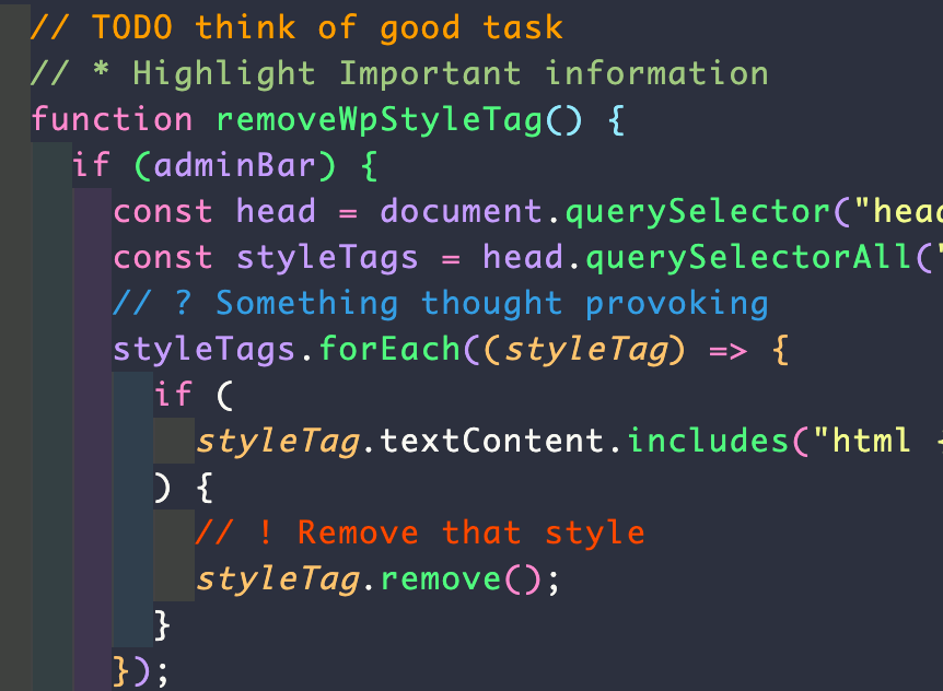 Demo of better comments