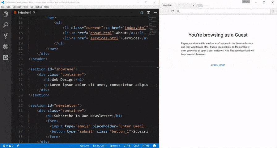 Live server vscode extension demo