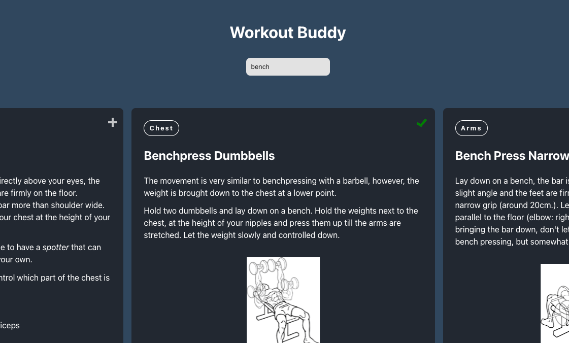 Screenshot of my Practice React JS project called Workout Buddy