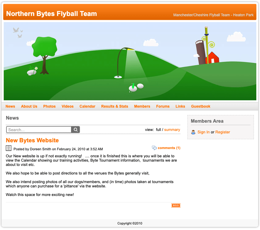 The old Northern Bytes Flyball website